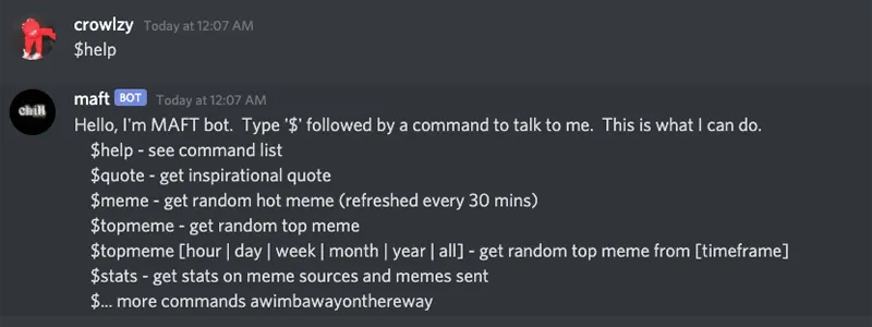 MAFT Bot Screenshot 3